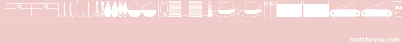 Fishin-Schriftart – Weiße Schriften auf rosa Hintergrund