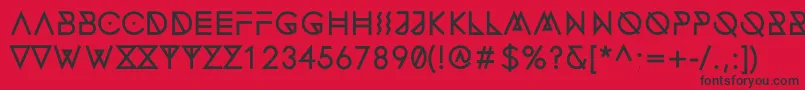 フォントFonecianAlternateBold – 赤い背景に黒い文字