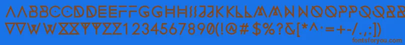 Czcionka FonecianAlternateBold – brązowe czcionki na niebieskim tle