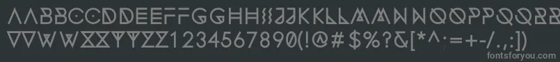 フォントFonecianAlternateBold – 黒い背景に灰色の文字