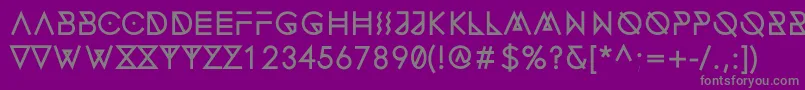 フォントFonecianAlternateBold – 紫の背景に灰色の文字