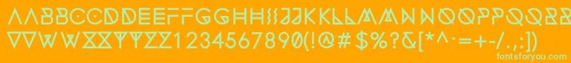 フォントFonecianAlternateBold – オレンジの背景に緑のフォント