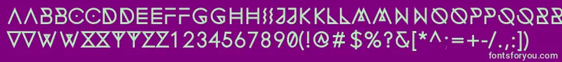 フォントFonecianAlternateBold – 紫の背景に緑のフォント