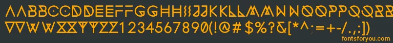 フォントFonecianAlternateBold – 黒い背景にオレンジの文字