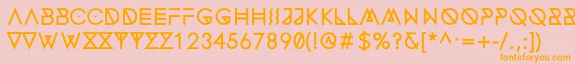 フォントFonecianAlternateBold – オレンジの文字がピンクの背景にあります。