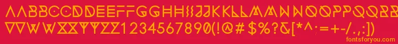 フォントFonecianAlternateBold – 赤い背景にオレンジの文字