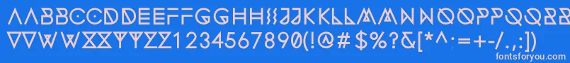 フォントFonecianAlternateBold – ピンクの文字、青い背景