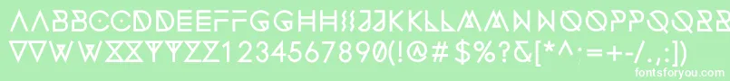 フォントFonecianAlternateBold – 緑の背景に白い文字