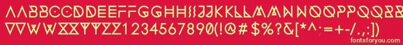 フォントFonecianAlternateBold – 黄色の文字、赤い背景