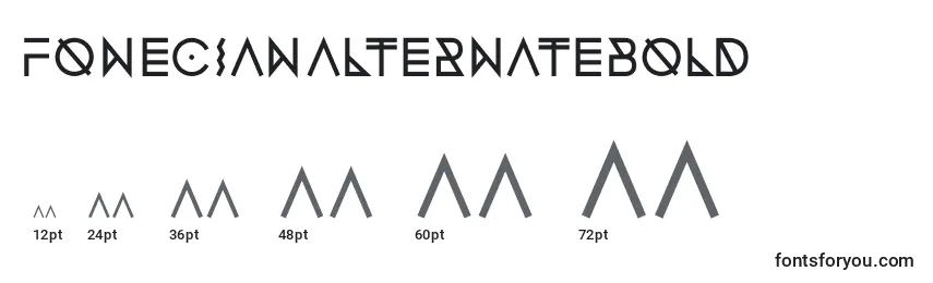 Размеры шрифта FonecianAlternateBold