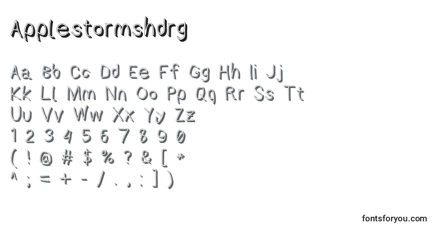 Fuente Applestormshdrg - alfabeto, números, caracteres especiales