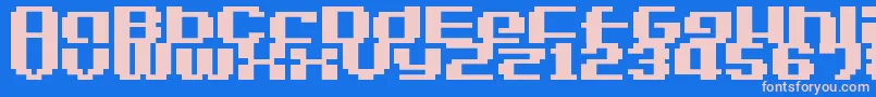 Lvdcgo Font – Pink Fonts on Blue Background