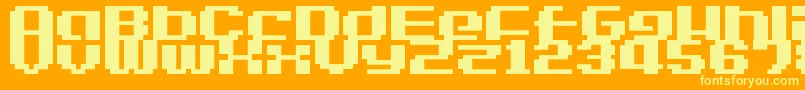 フォントLvdcgo – オレンジの背景に黄色の文字