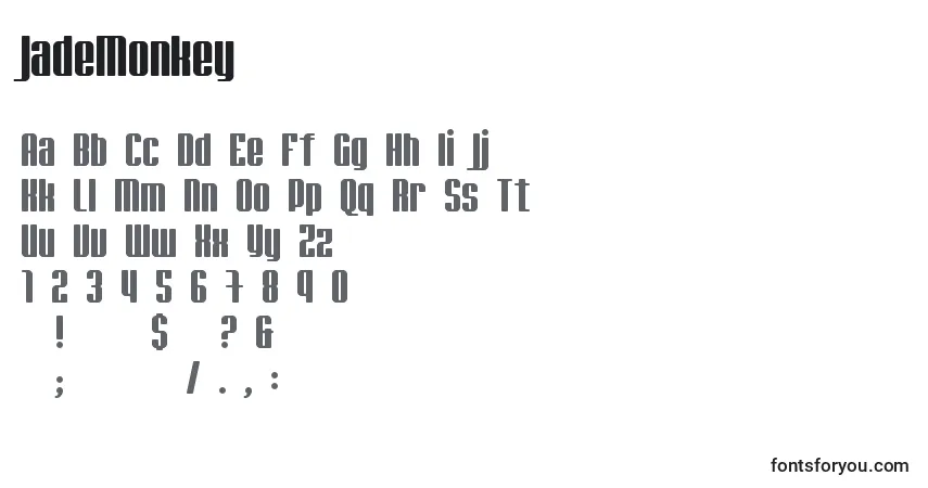 Schriftart JadeMonkey – Alphabet, Zahlen, spezielle Symbole