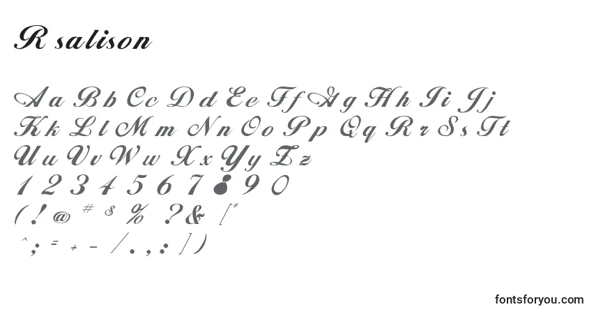 Schriftart Rsalison – Alphabet, Zahlen, spezielle Symbole