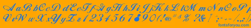 Rsalison Font – Blue Fonts on Orange Background