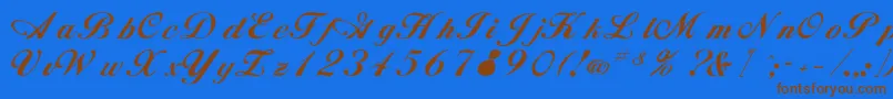 Rsalison-Schriftart – Braune Schriften auf blauem Hintergrund