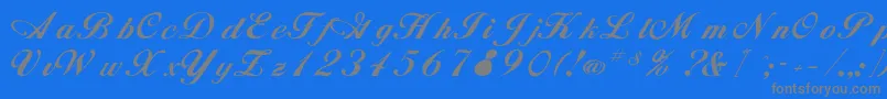 Rsalison-Schriftart – Graue Schriften auf blauem Hintergrund