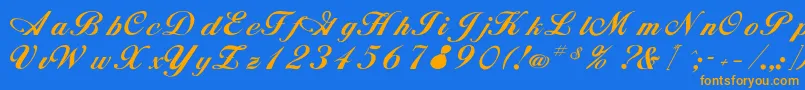 Rsalison Font – Orange Fonts on Blue Background