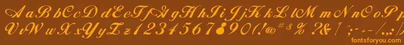 Rsalison-Schriftart – Orangefarbene Schriften auf braunem Hintergrund