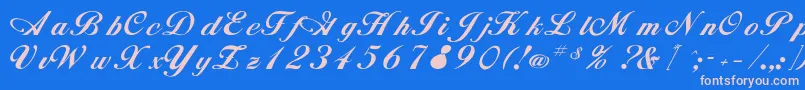 Rsalison Font – Pink Fonts on Blue Background