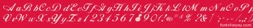 Rsalison Font – Pink Fonts on Red Background