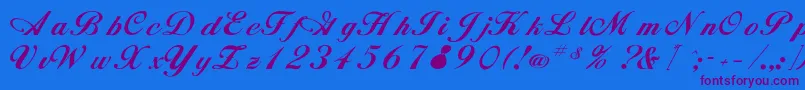 Rsalison Font – Purple Fonts on Blue Background