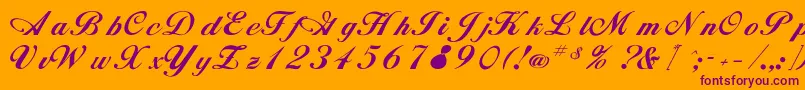 Rsalison-Schriftart – Violette Schriften auf orangefarbenem Hintergrund