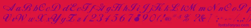 Rsalison Font – Purple Fonts on Red Background