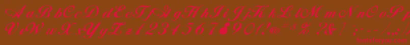 フォントRsalison – 赤い文字が茶色の背景にあります。
