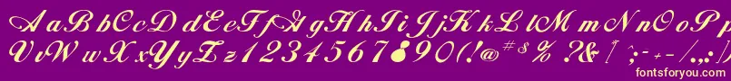 Rsalison-Schriftart – Gelbe Schriften auf violettem Hintergrund