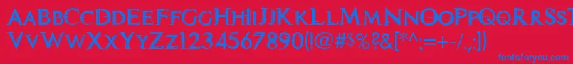 Tech Font – Blue Fonts on Red Background