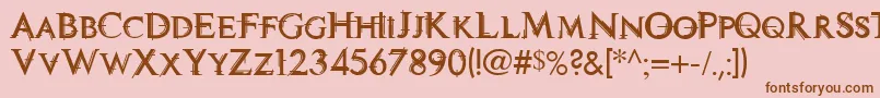 Tech Font – Brown Fonts on Pink Background