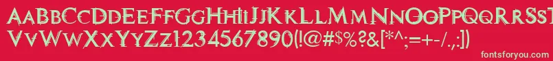 フォントTech – 赤い背景に緑の文字