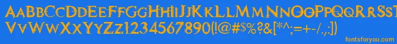 Tech Font – Orange Fonts on Blue Background