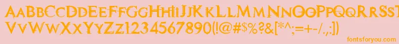 Tech Font – Orange Fonts on Pink Background