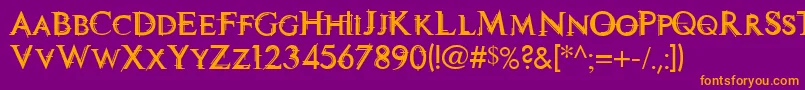 Tech Font – Orange Fonts on Purple Background