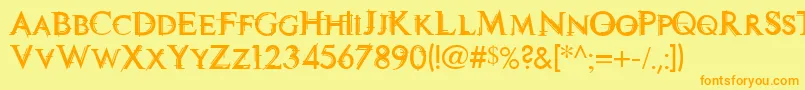 Tech Font – Orange Fonts on Yellow Background