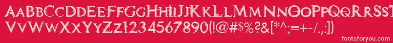 Tech Font – Pink Fonts on Red Background