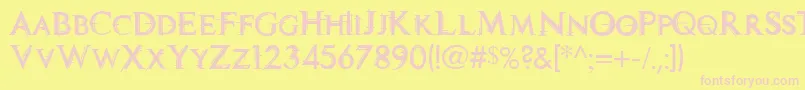Tech Font – Pink Fonts on Yellow Background