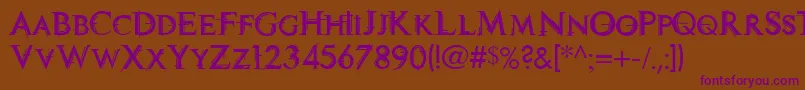 Tech Font – Purple Fonts on Brown Background