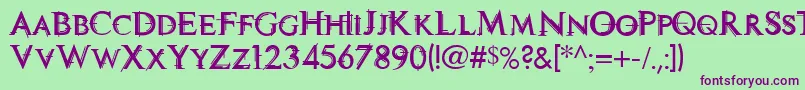 Tech Font – Purple Fonts on Green Background