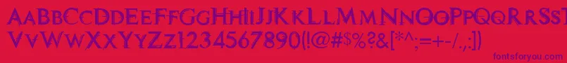 Tech Font – Purple Fonts on Red Background