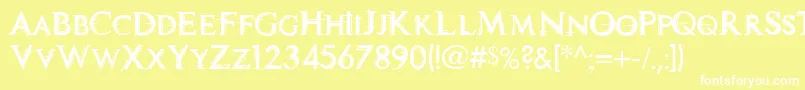 Tech Font – White Fonts on Yellow Background