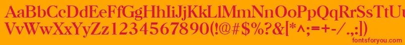 HorshamRegular Font – Red Fonts on Orange Background