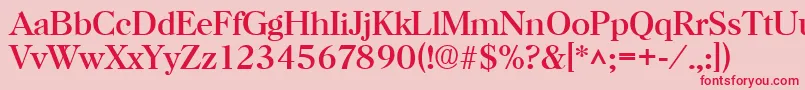 フォントHorshamRegular – ピンクの背景に赤い文字