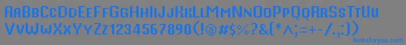 MisterPixel16PtSmallCaps-fontti – siniset fontit harmaalla taustalla