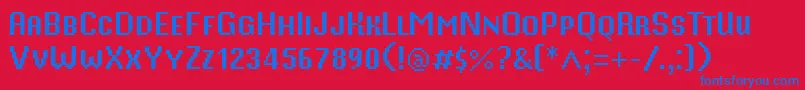 MisterPixel16PtSmallCaps Font – Blue Fonts on Red Background