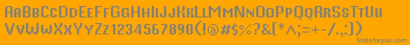Fonte MisterPixel16PtSmallCaps – fontes cinzas em um fundo laranja