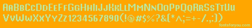 Шрифт MisterPixel16PtSmallCaps – зелёные шрифты на оранжевом фоне